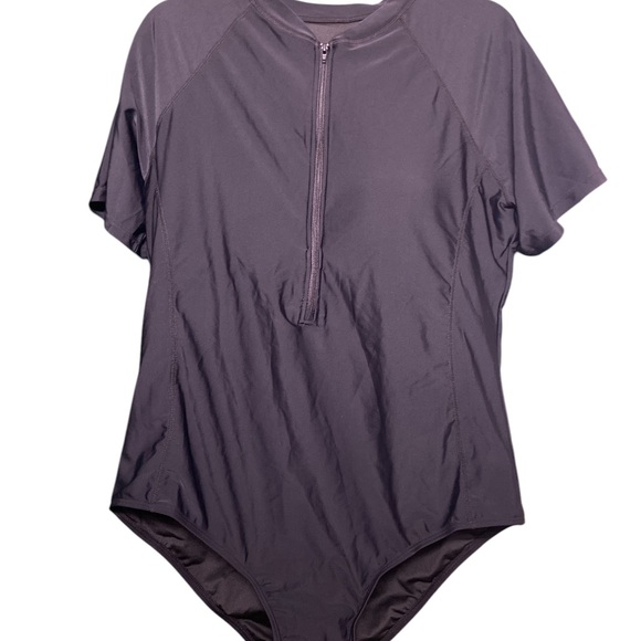 Yonique Women's Rash Guard Short Sleeve Swimsuits One Piece Zipper Bathing A6 - Picture 8 of 9